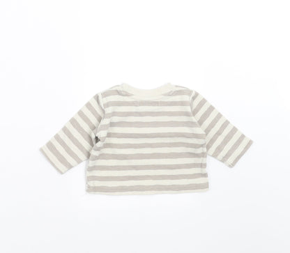 Earlydays Baby Grey Striped  Basic T-Shirt Size 0-3 Months