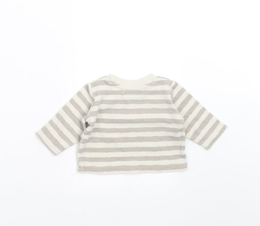 Earlydays Baby Grey Striped  Basic T-Shirt Size 0-3 Months
