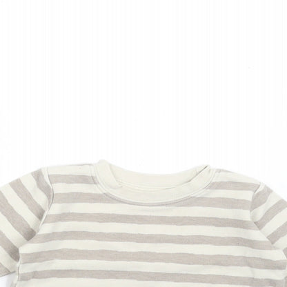 Earlydays Baby Grey Striped  Basic T-Shirt Size 0-3 Months