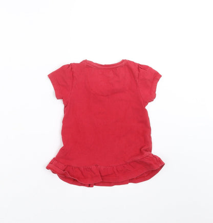 TU Girls Red   Basic T-Shirt Size 2-3 Years