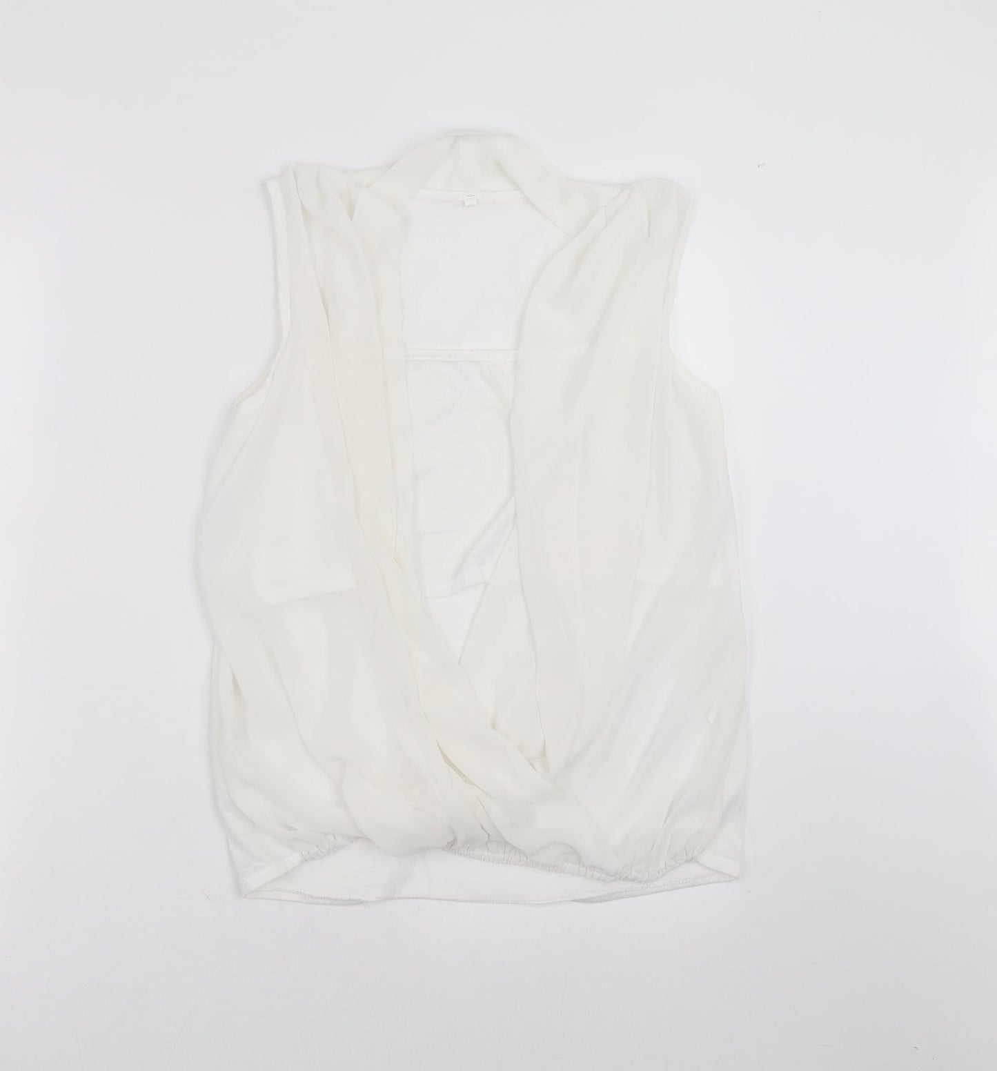 Womens UK Size L Preworn White Basic Blouse