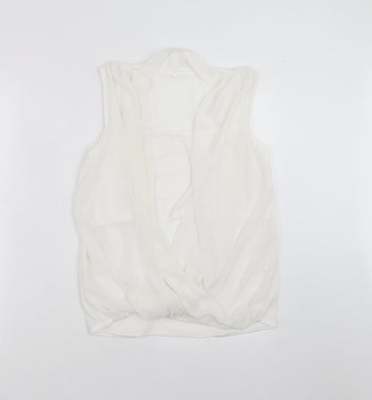 Womens UK Size L Preworn White Basic Blouse