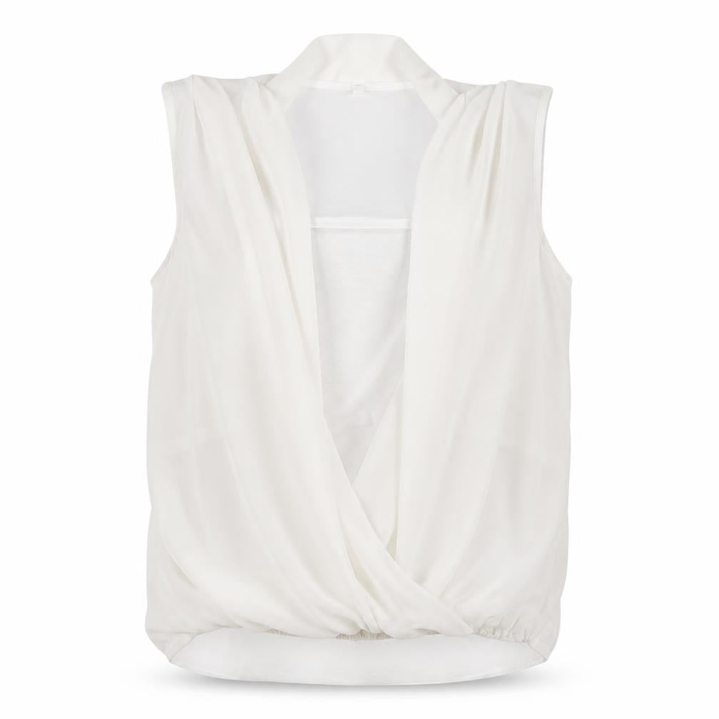 Womens UK Size L Preworn White Basic Blouse