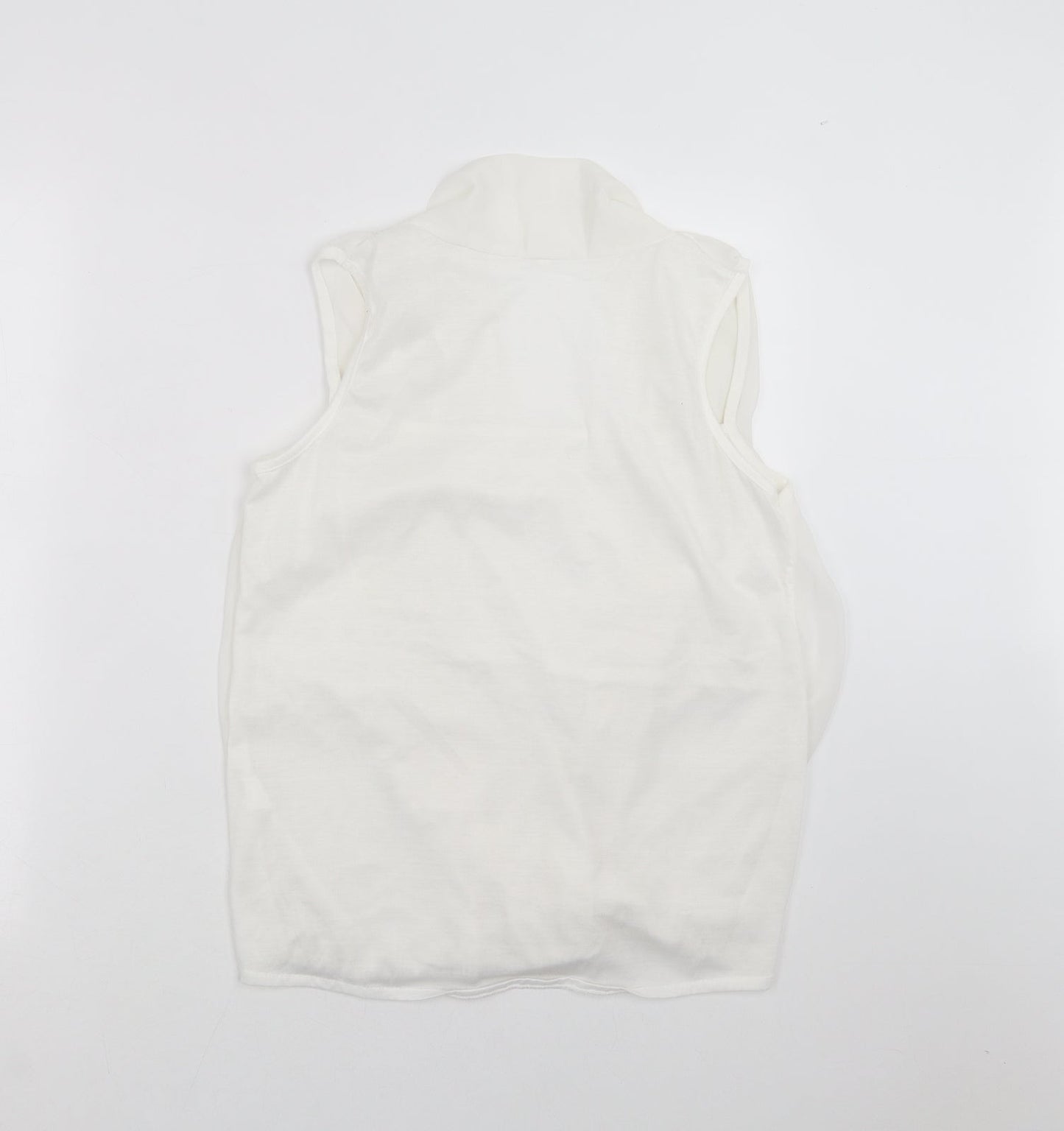 Womens UK Size L Preworn White Basic Blouse