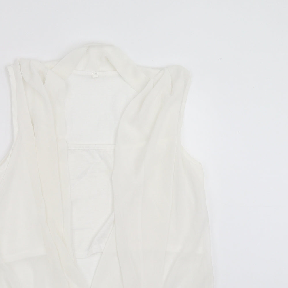 Womens UK Size L Preworn White Basic Blouse