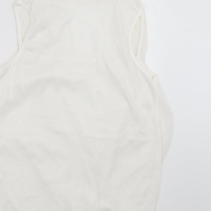 Womens UK Size L Preworn White Basic Blouse