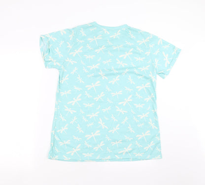 Womens UK Size L Preworn Green Basic T-Shirt