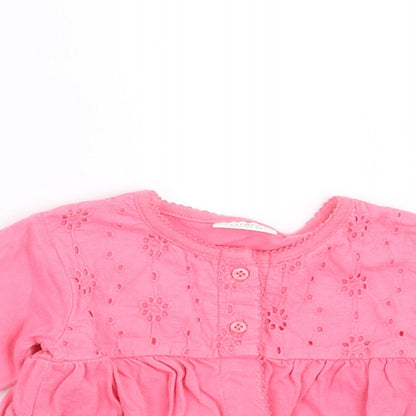 NEXT Girls Pink Floral  Basic T-Shirt Size 6-9 Months