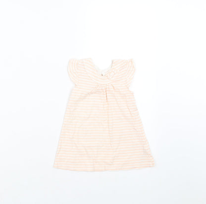 George Girls Pink Striped  T-Shirt Dress  Size 6-9 Months