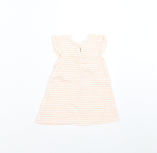 George Girls Pink Striped  T-Shirt Dress  Size 6-9 Months