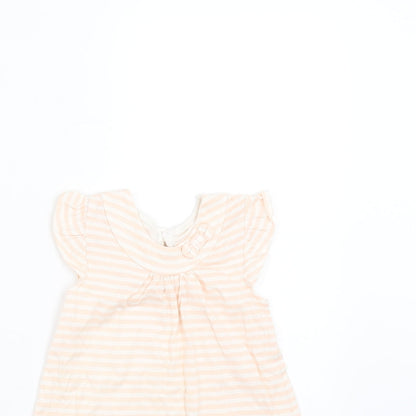 George Girls Pink Striped  T-Shirt Dress  Size 6-9 Months