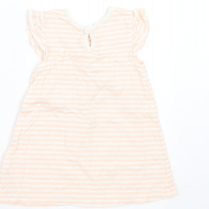 George Girls Pink Striped  T-Shirt Dress  Size 6-9 Months