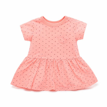 NEXT Girls Orange Geometric  T-Shirt Dress  Size 6-9 Months  - Star Pattern