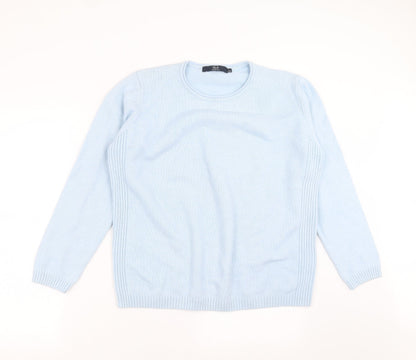 Womens UK Size L ISLE Blue Pullover Jumper