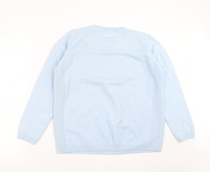 Womens UK Size L ISLE Blue Pullover Jumper