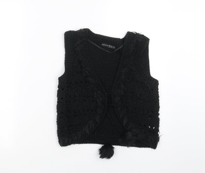 Primark Womens Black  Knit Cardigan Jumper Size 10