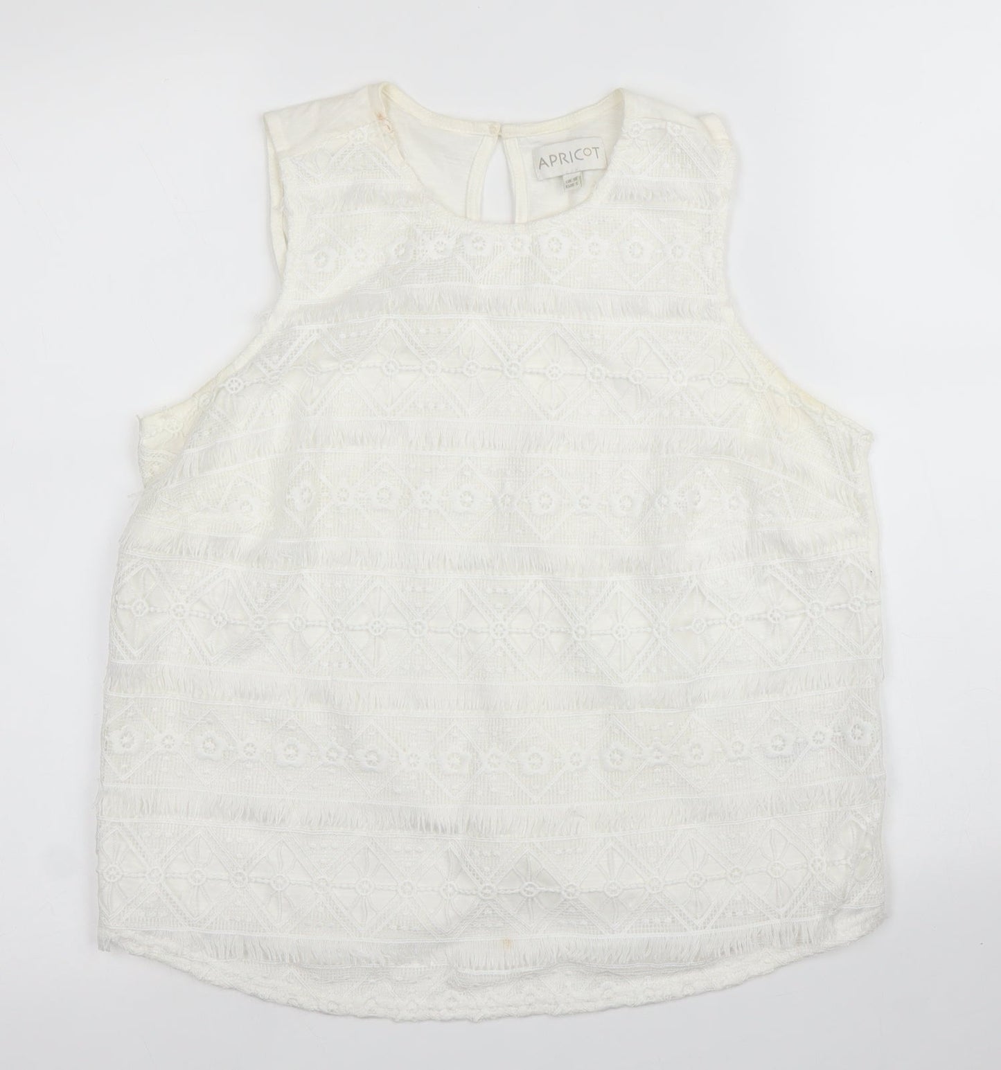 Womens UK Size 10 Apricot White Basic Blouse
