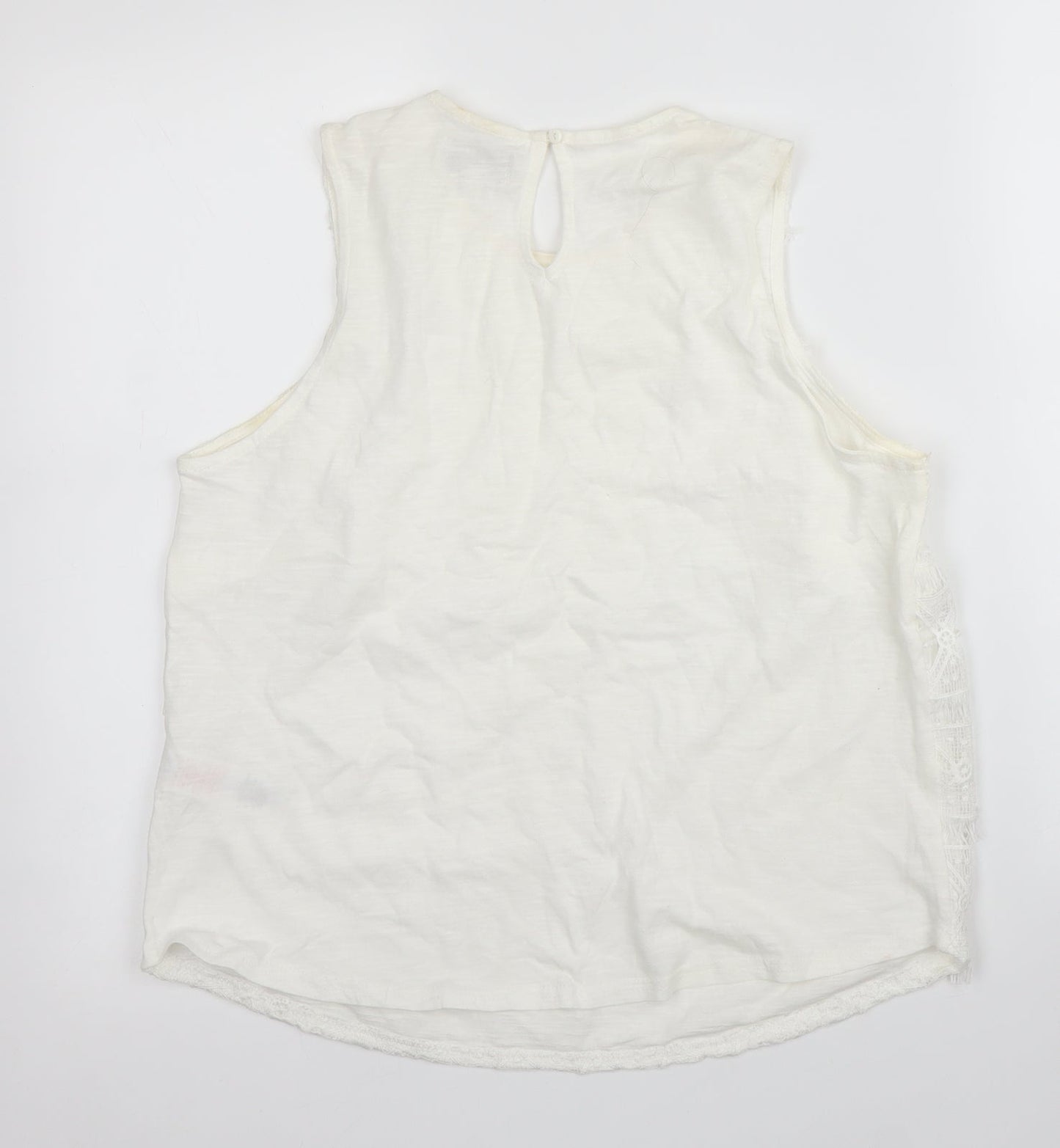 Womens UK Size 10 Apricot White Basic Blouse