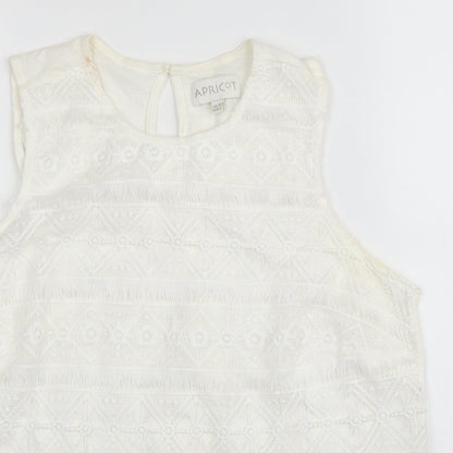 Womens UK Size 10 Apricot White Basic Blouse