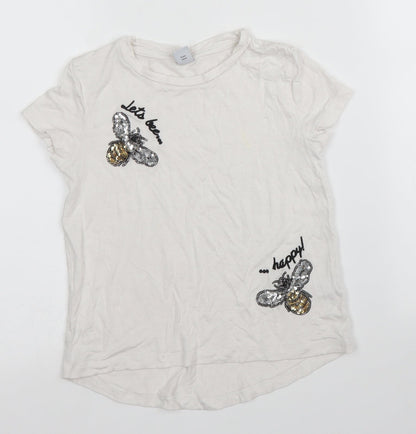TU Girls White   Basic T-Shirt Size 5 Years