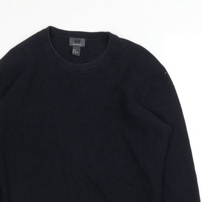 H&M Mens Blue   Pullover Jumper Size M