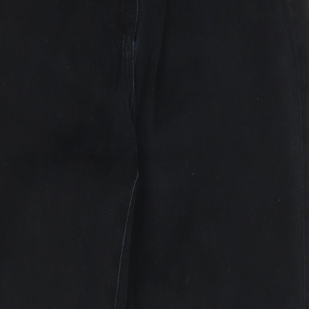 M&Co Womens Black  Denim Tapered Jeans Size 14 L28 in