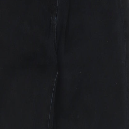 M&Co Womens Black  Denim Tapered Jeans Size 14 L28 in