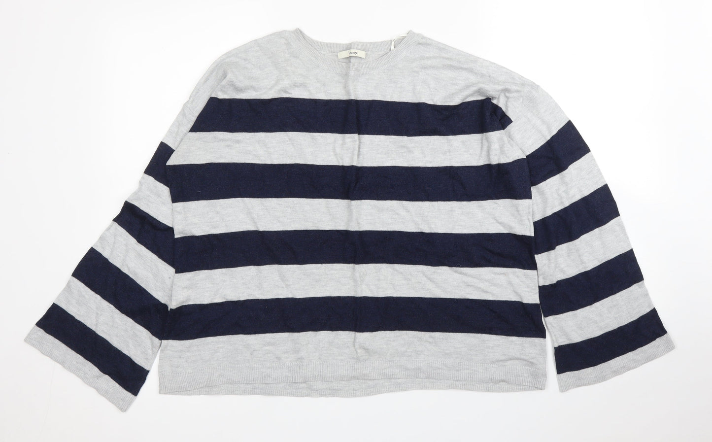 George Womens Grey Striped  Pullover Jumper Size 6