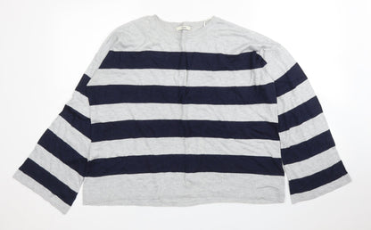 George Womens Grey Striped  Pullover Jumper Size 6