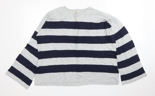 George Womens Grey Striped  Pullover Jumper Size 6
