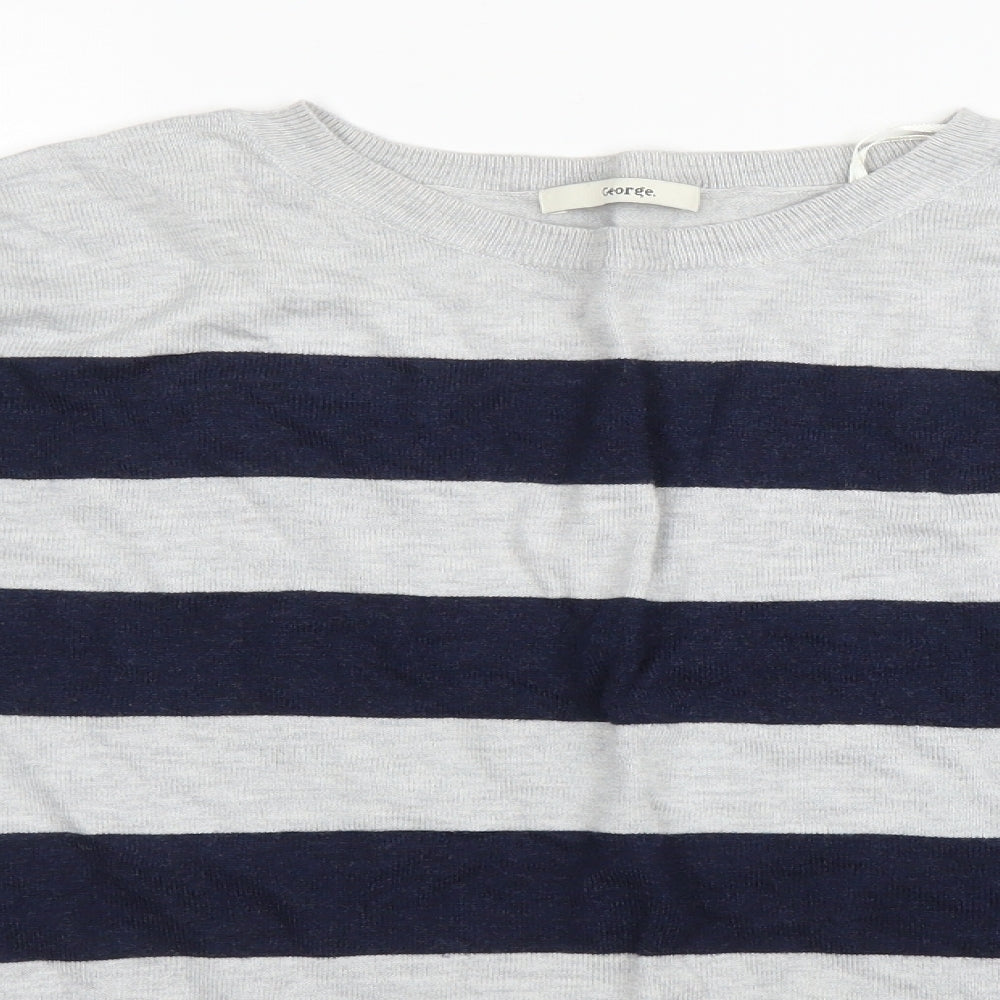 George Womens Grey Striped  Pullover Jumper Size 6