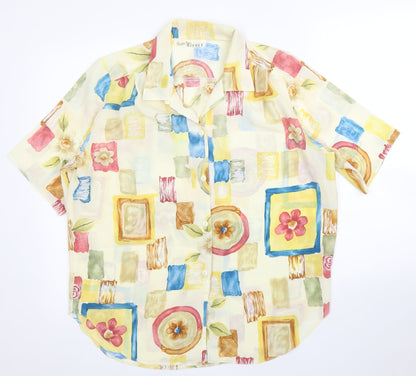 Direct Womens Yellow Floral  Basic Blouse Size 14