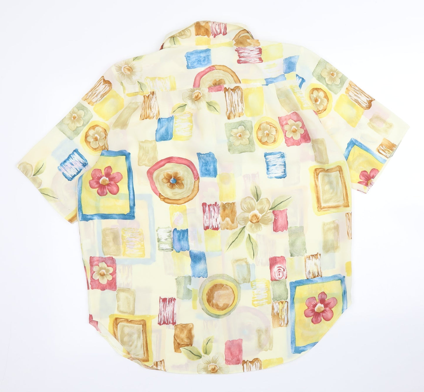 Direct Womens Yellow Floral  Basic Blouse Size 14
