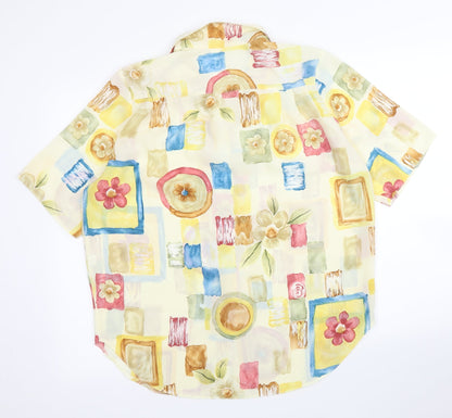 Direct Womens Yellow Floral  Basic Blouse Size 14