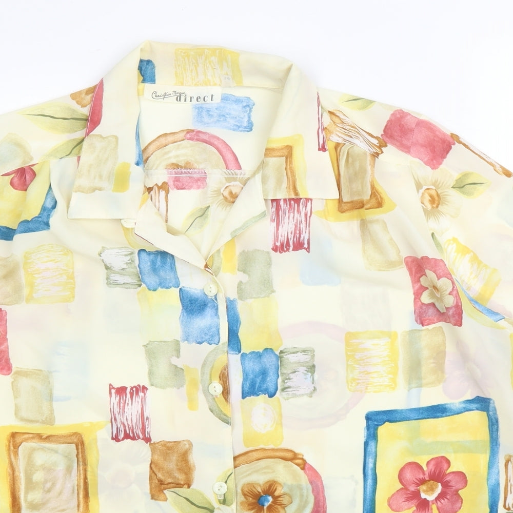 Direct Womens Yellow Floral  Basic Blouse Size 14