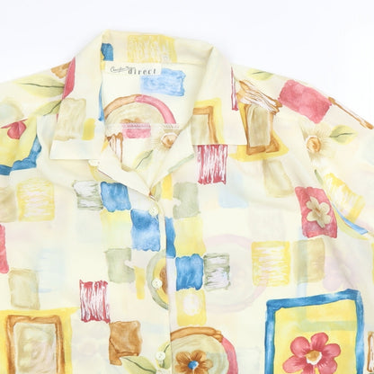 Direct Womens Yellow Floral  Basic Blouse Size 14