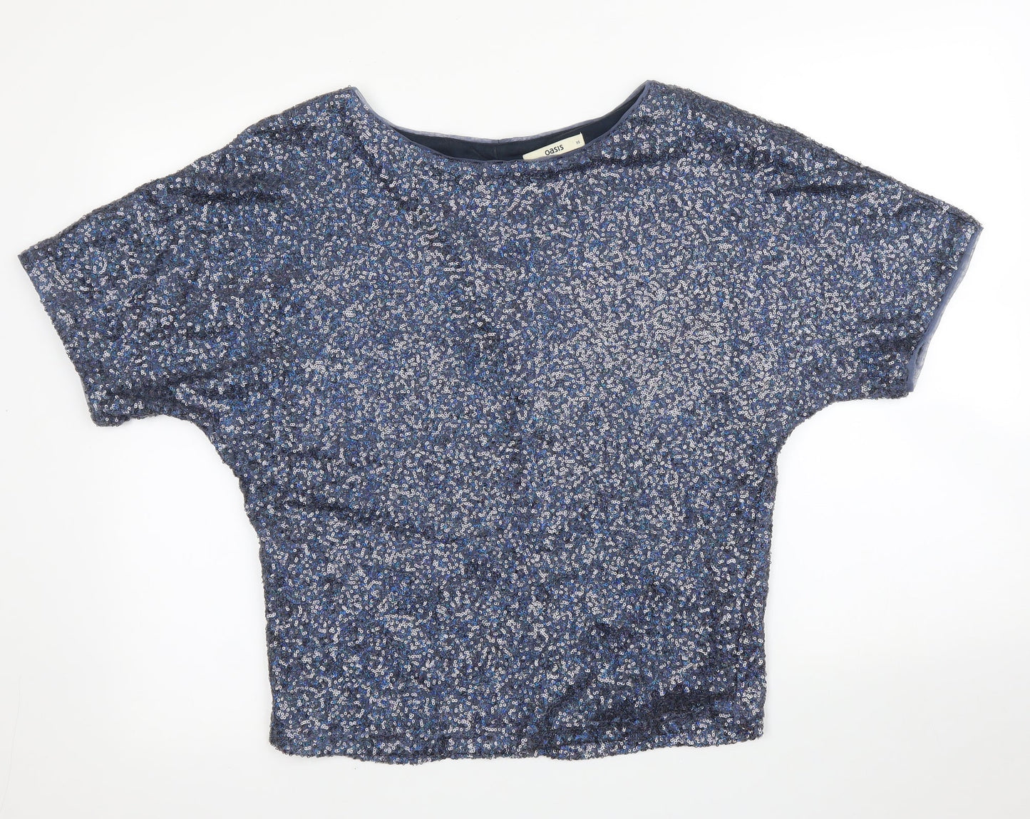 Womens UK Size XS Oasis Blue Basic Blouse