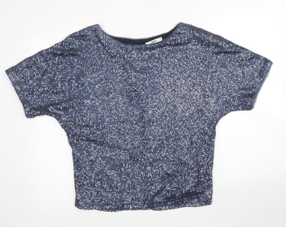 Womens UK Size XS Oasis Blue Basic Blouse