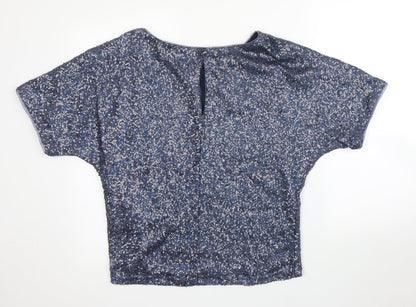 Womens UK Size XS Oasis Blue Basic Blouse