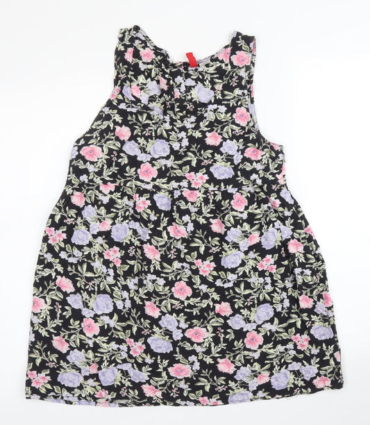 H&M Womens Black Floral  A-Line  Size 8