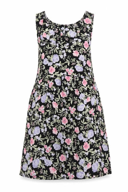 H&M Womens Black Floral  A-Line  Size 8