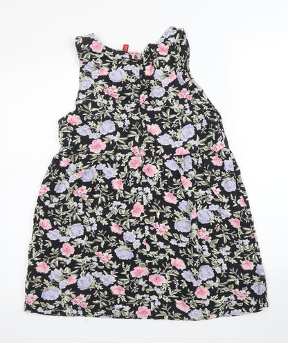 H&M Womens Black Floral  A-Line  Size 8