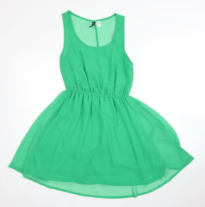 H&M Womens Green   Fit & Flare  Size 8