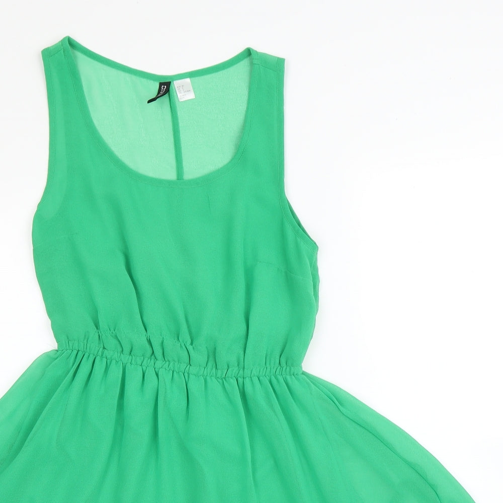 H&M Womens Green   Fit & Flare  Size 8
