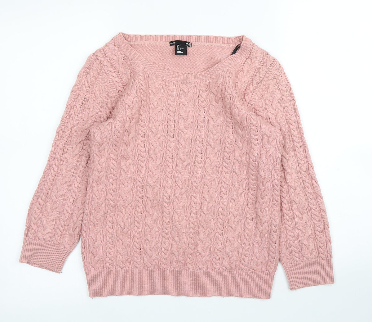 Womens UK Size S H&M Pink Pullover Jumper