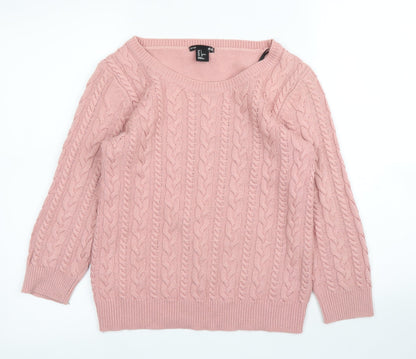 Womens UK Size S H&M Pink Pullover Jumper