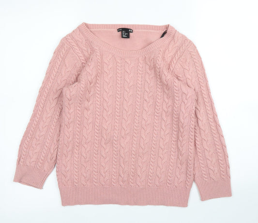 Womens UK Size S H&M Pink Pullover Jumper
