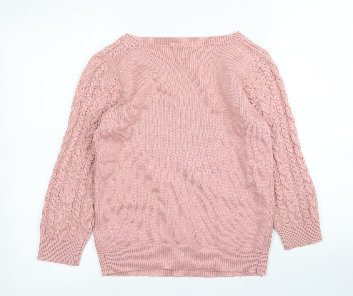 Womens UK Size S H&M Pink Pullover Jumper