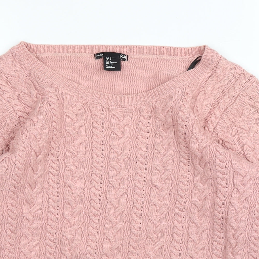 Womens UK Size S H&M Pink Pullover Jumper