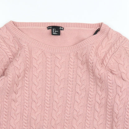 Womens UK Size S H&M Pink Pullover Jumper